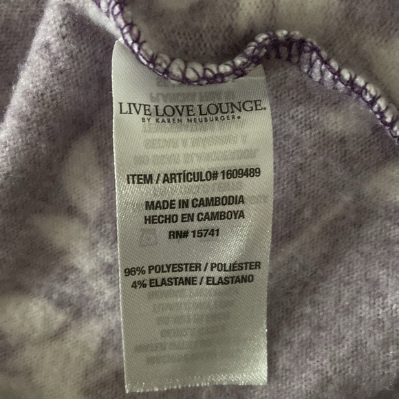 Live Love Lounge Karen Neuburger Purple & Gray Floral Cozy Tank Top Size Small - Picture 6 of 8